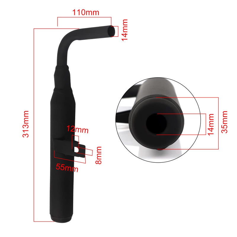 FLYPIG Motorcycle Muffler Pipe Exhaust Silencer Pipe System Part for Yamaha PW50 PY50 PW PY 50 PEEWEE ATV Quad Motocross Pit Kids Bike Motorcycle Part - Image 2